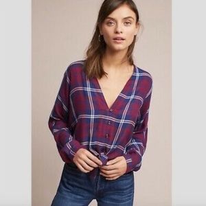 NEW Anthropologie cropped flannel